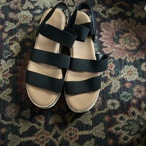 Women's Black  Strappy Sandals
